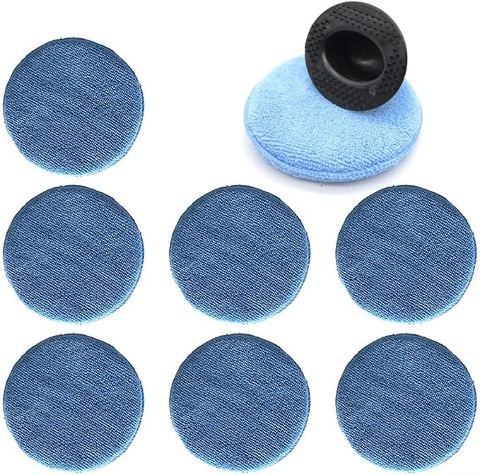 Microfiber Applicator Set for Cars 7PCS with Handle for Scratch Waxing and Polishing