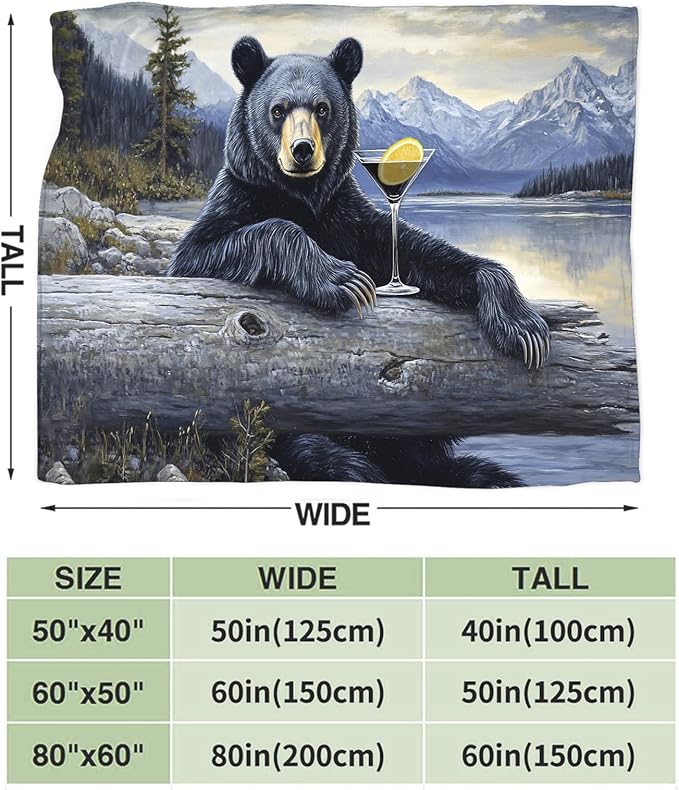 Tijuboni Bear Cabin Throw Blanket Bear Gifts for Girls Boys Women Men Kids Adults Soft Flannel Fleece Blanket for Couch Sofa Bed Home Decor 40"x50"