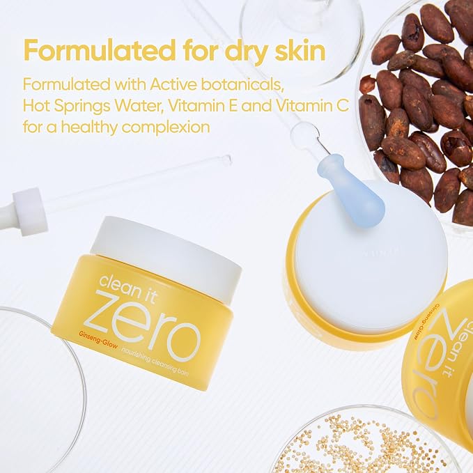 BANILA CO Clean it Zero Nourishing Cleansing Balm | Korean Makeup Remover for Dry Skin | Vegan | Made with Ginseng Root & Soybean Peptide (100ml / 3.38 fl. oz + Gift)