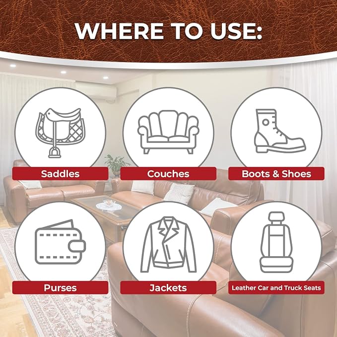 Leather Better Natural Leather Furniture Conditioner - for Boots, Shoes, Purses, Car Seats, Jackets, and Couches/Restore Moisture and Prevent Cracking (40.2 oz)