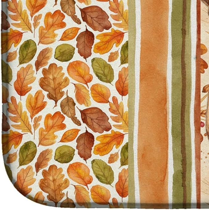 Caroline's Treasures Liver Pointer Heirloom Fall Dish Drying Mat Absorbent Dish Drying Mat Pad for Kitchen Counter Dish Drainer Mat for Countertop, 14 x 21", Multicolor
