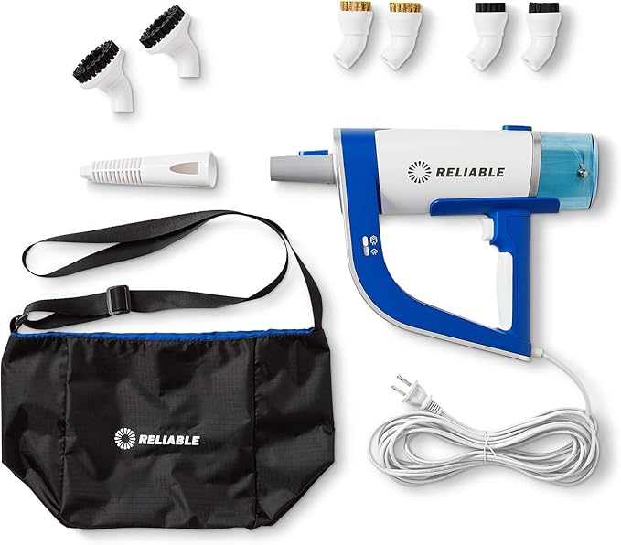 Reliable 200CS Handheld Steam Cleaner with 8-piece Accessory Kit and Fast Heat-Up Time made for Tile, Grout, Grill, Auto, and More