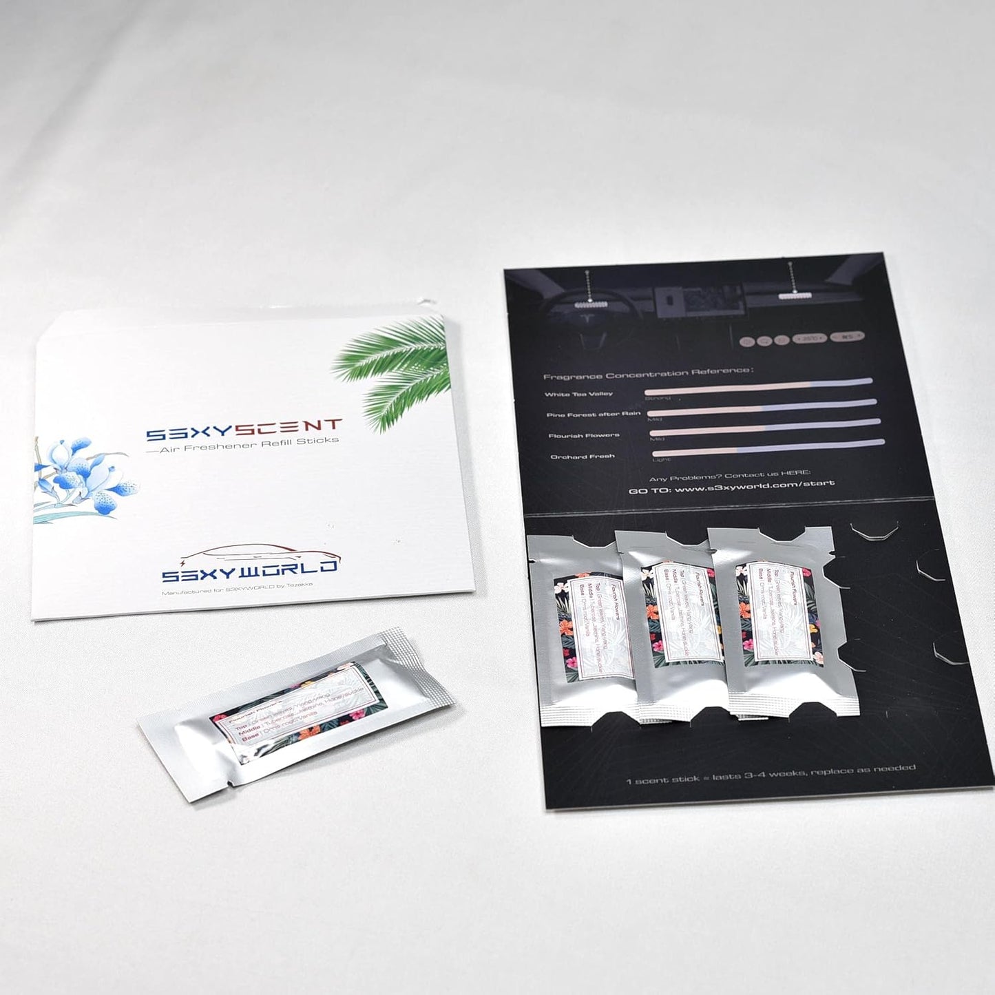 Tesla Model 3 and Model Y Air Freshener Refills (4 IN 1 Mix Pack including 4 different scents)