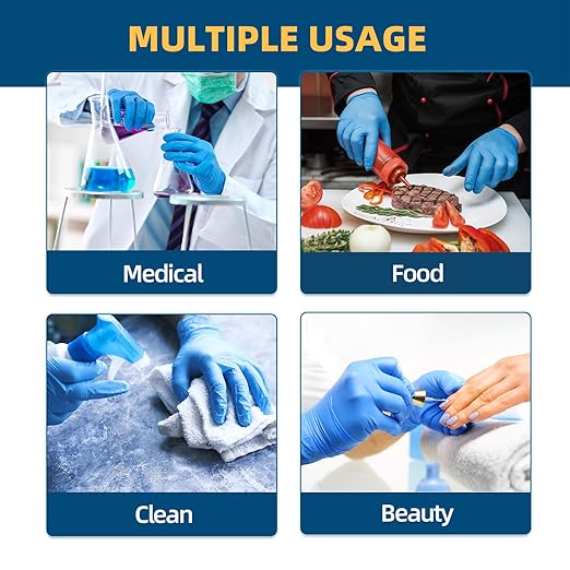 Nitrile Exam Gloves, 3.5-Mil Blue Disposable Latex-Free, Extra Soft Medical Nitrile Gloves X-Large Case Of 1000, Powder Free for Medical, Cleaning, Cooking, Esthetician, Food-Safe,XL