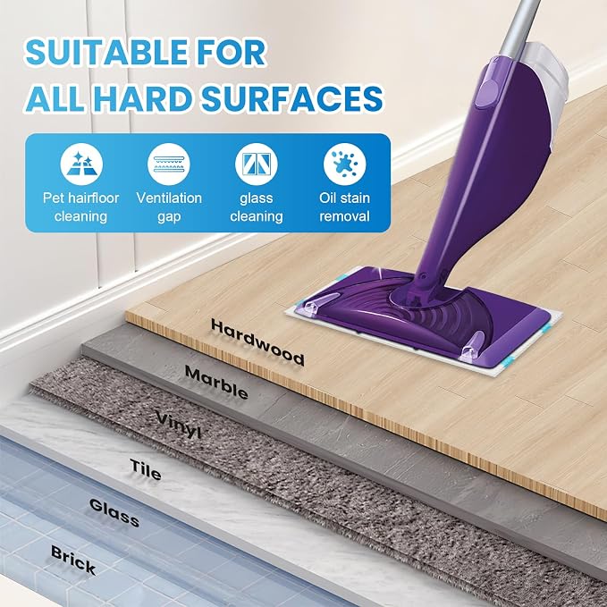 36 Count Refill for Swiffer Wet Jet Spray Mop, 5-Layer Thickened Super Absorbent Disposable Wet Jet Pads for All Floor Types