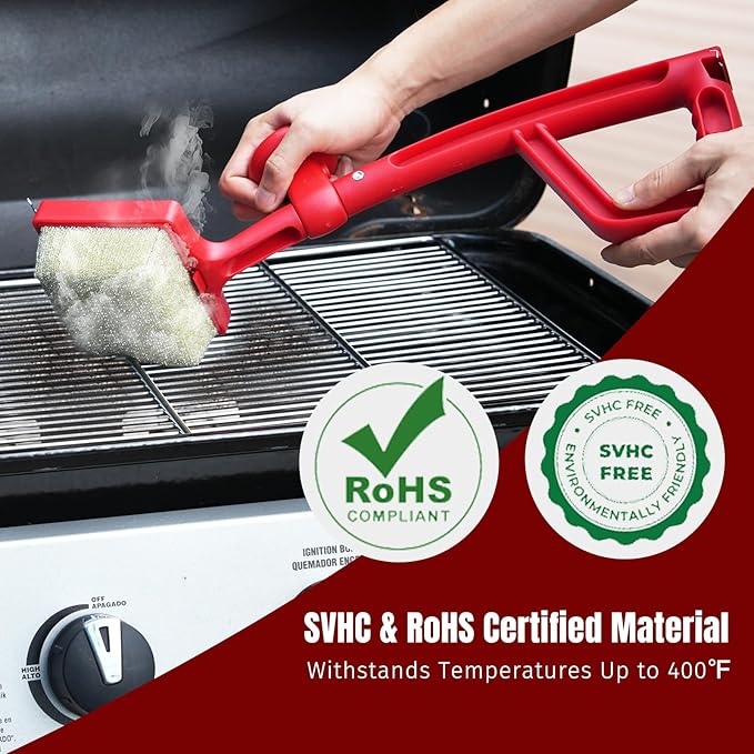 SHINESTAR Replacement Head for Our Grill Brush Bristle Free - Exclusive Aramid Fiber Non Metal Bristles BBQ Brush Refill, Heavy Duty Cleaning Pad for Outdoor Grill, Custom Fit for Our Brand Only