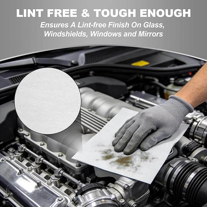Cleanroom Wipes Heavy Duty Cloths, Lint-Free and Extra Absorbent Towels Jumbo Roll (15"x 10", 500 PCS), White
