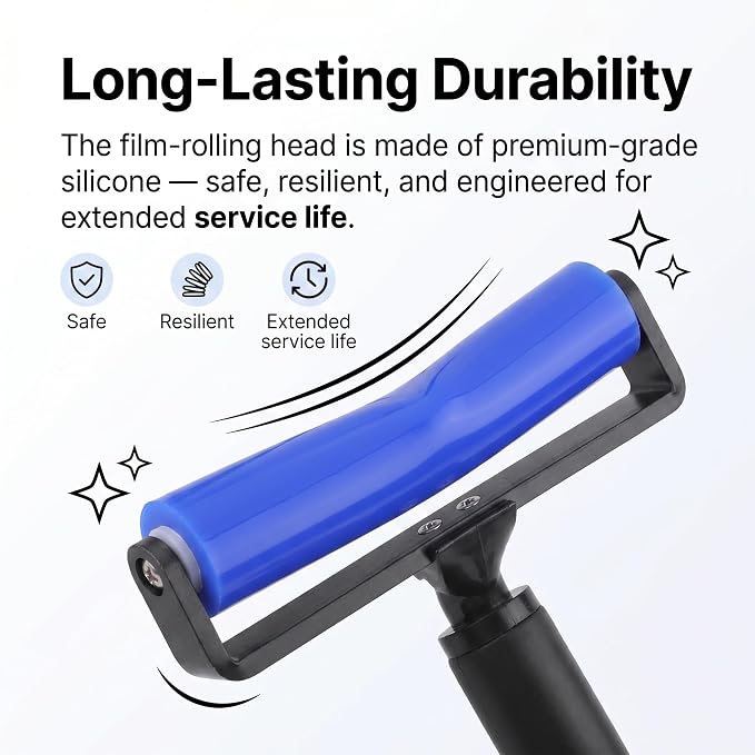 12 Inch Silicone Manual Roller Anti-Static Cleaner Tool,Under The Action of Static Electricity,Small Impurities Will be Adsorbed on The Drum