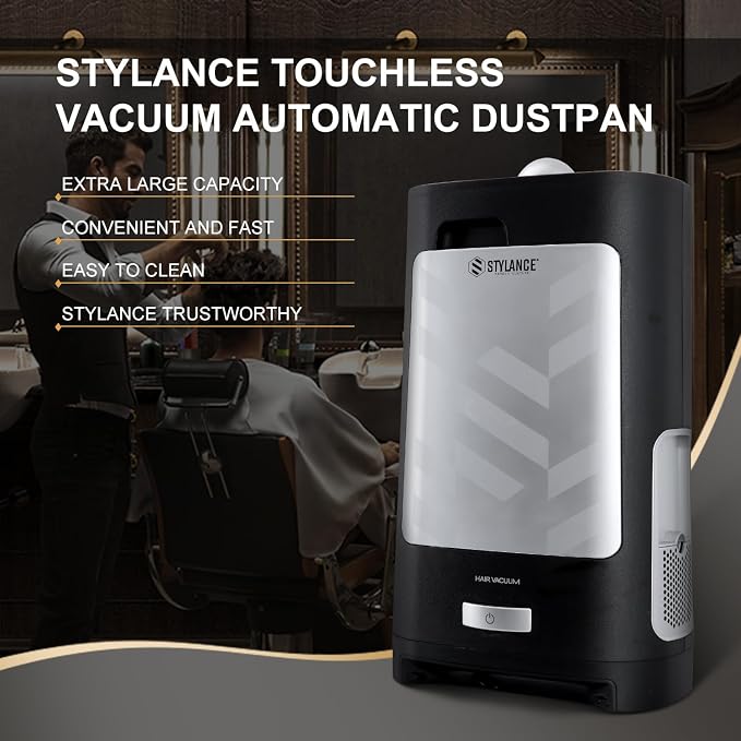 Touchless Vacuum Automatic Dustpan, Fast Function - for Sweeping Salon Home Pet Kitchen Dust Debris Hair, Automatic Infrared Sensors, Corded Canister Vacuum, 1400 Watt (Silver)
