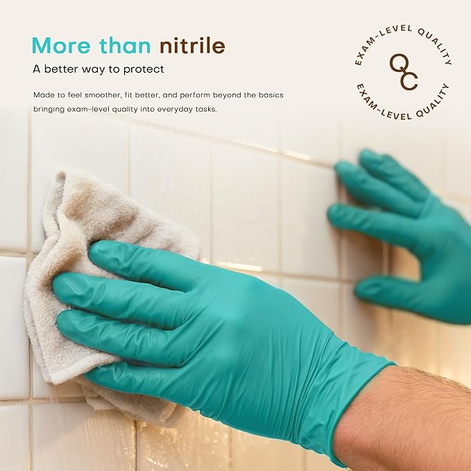 SUP Nitrile Exam Gloves, Powder-Free Latex-Free Food Safe Cooking Cleaning laboratory Disposable Medical Glove, Teal 1000 Ct