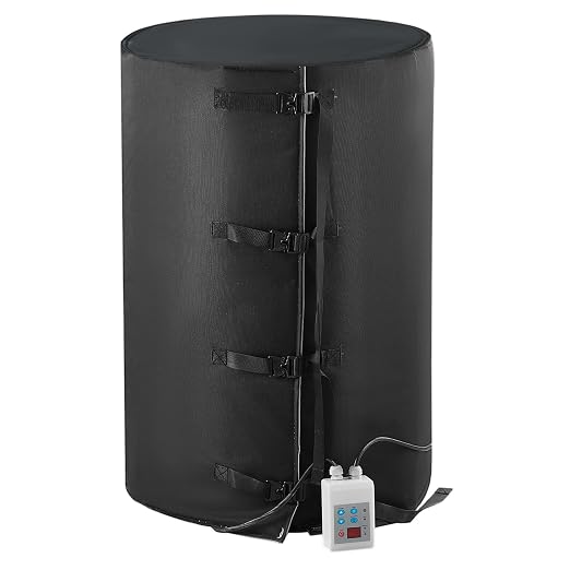 VEVOR Metal Drum Heater, 1300 Watt, Pail Heating Band for 55 Gal Barrel, 0-145℉ Adjustable Thermostat, Waterproof Oxford Fabric High Efficiency Grease Keg Heater, Tested to UL 499 Standard, FCC Listed