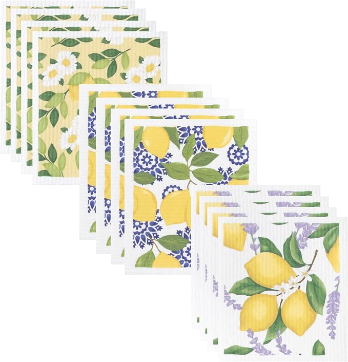 Ritz Swedish Sponge Cloths, Lemons, 12 Pack