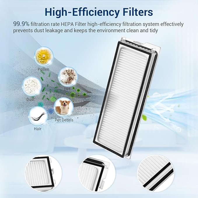 26Pcs Replacement Parts Accessories for Roborock Qrevo S Pro/QV 35A/ QV 35S Robot Vacuum Kit, 2 Main Brush, 4 Hepa Filter, 6 Mop Pads, 6 Side Brush, 6 Dust Bags, 1 Screwdriver, 1 Clean Tool