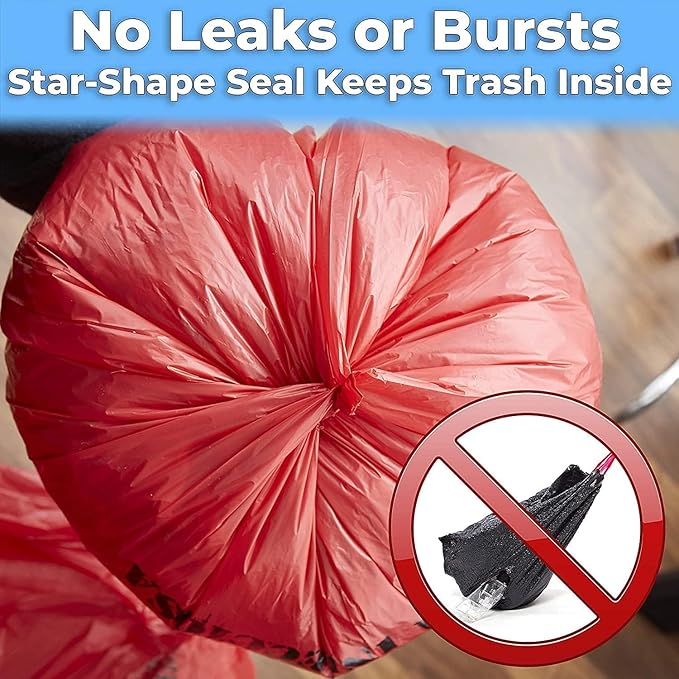 Bits N Things Infectious Biohazard Red Waste Bags Hazardous Trash Can Liners | Medical Grade No Leak Bags | Great for Lab Containers, Swabs, Pads, Gloves | 50 Count - 40" x 48" (40-50 Gallon)