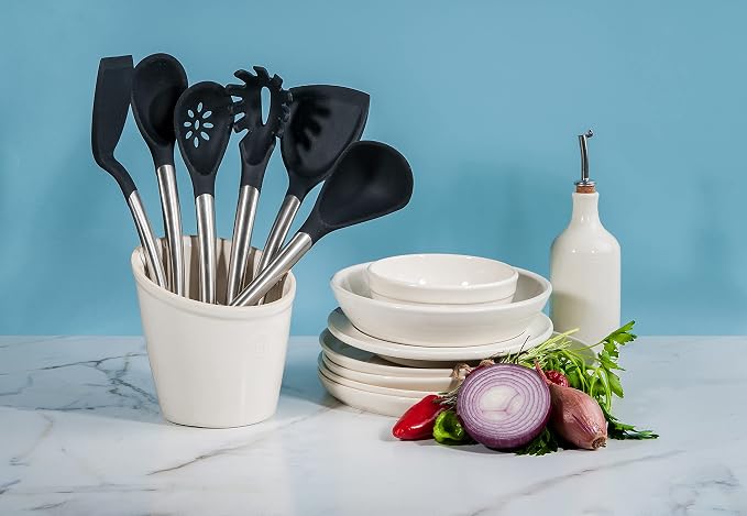 Cuisipro 12" Silicone Slotted Spoon, Black