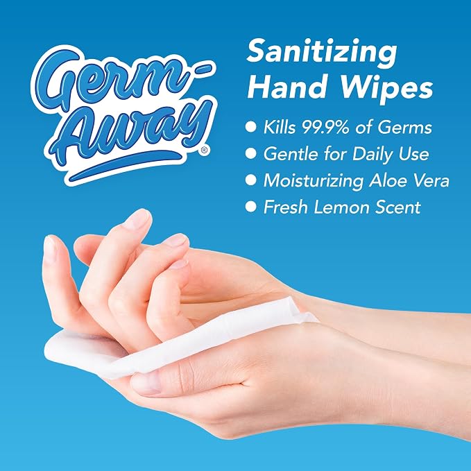 Hand Wipes, 1200 CT Refill Roll for Dispensers, Lemon Scent, Sanitizing Wipes with Moisturizing Aloe Vera, Hand Sanitizer Wipe (Pack of 2)
