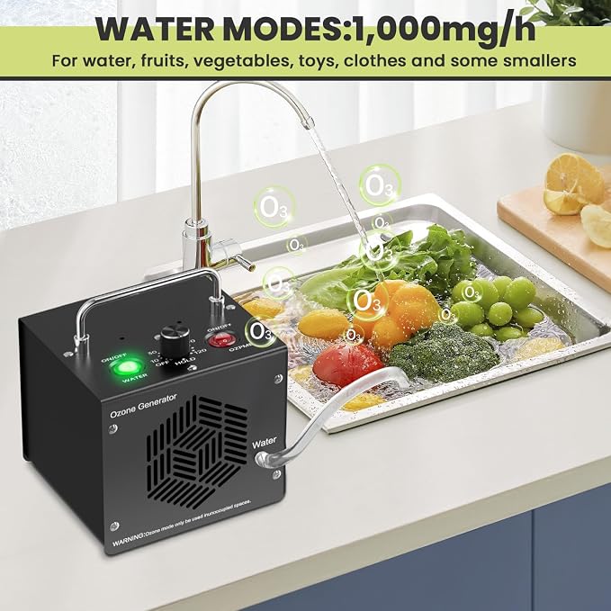 Medvoe Ozone Odor Eliminator Generator for Water & Air | Black, Up to 8000 sq. ft. Coverage, Pet Odors, Smoke Odors, Apartments, Vehicles, Boats, Kitchens, Bathrooms, Basements