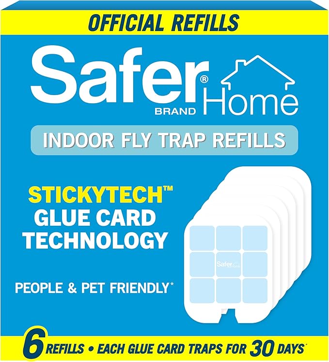 Safer Home SH506 Trap Refill Pack of Glue Cards for SH502 Indoor Fly Trap, Official Safer Home Refills with StickyTech Glue Card Technology, 6 Count (Pack of 1)