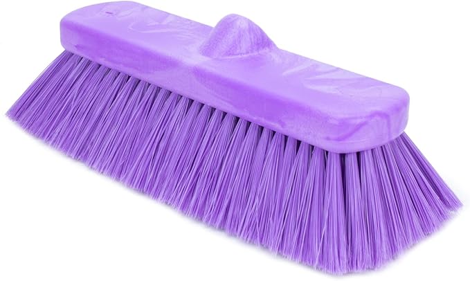 SPARTA 41278EC68 Flo-Thru Plastic Wall Scrub Brush, Equipment Brush With Soft Nylex Bristles For Industrial Kitchens, Hospitals, Commercial Cleaning, 4 Inches, Purple
