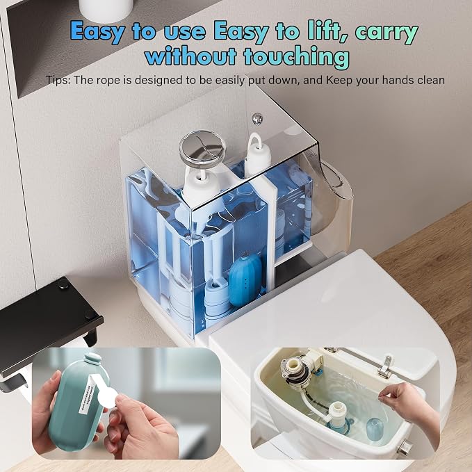 Acina Toilet Cleaner 4Pcs: Toilets Pro Bowl Clean Capsules for bathroom, Toilet Tank Cleaning for Stains & Limescale, Automatic Long-Lasting Blue Powerful Cleaning, Easy Use for Home, Travel & Office