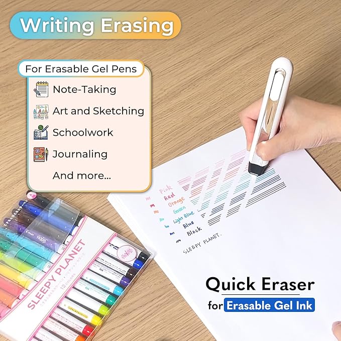 Thermal Eraser for Erasable Gel Ink Pen - Multipurpose Use as Thermal Print Eraser, Card Flattening Kit, Foil Quill, and Heat Press