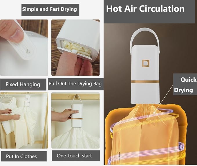 Clothes Dryer Portable Mini Dryer Suitable for Quick Drying Clothes While Traveling, at Home, or in Hotels