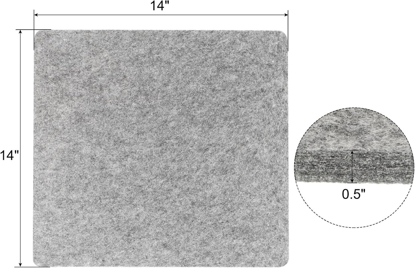 PATIKIL Wool Pressing Mat, 14" x 14" Wool Ironing Pad Blanket 0.5" Thickened Heat Resistant Quilting Ironing Pad for Quilters Sewing Craft, Grey