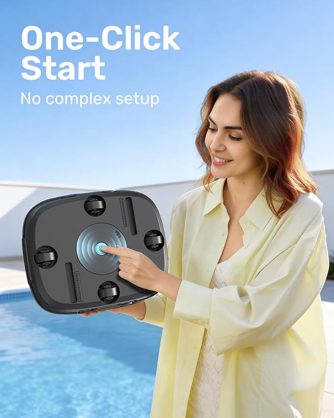 Gosvor Cordless Robotic Pool Cleaner, Pool Vacuum for Above Ground Pool Lasts 90 Min, Portable, Self-Parking, Ideal for Flat Above-Ground Pools up to 860 sq.ft