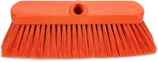 SPARTA 41278EC24 Flo-Thru Plastic Wall Scrub Brush, Equipment Brush With Soft Nylex Bristles For Industrial Kitchens, Hospitals, Commercial Cleaning, 4 Inches, Orange