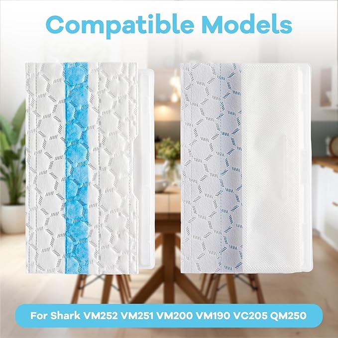 50 Pcs Disposable Mop Replacement Pads, Heavy Duty Cleaner Pad Refill Compatible with VM252 VM251 VM200 VM190 VC205 QM250 Models, Essential Household Vacuum Mops Replacement Accessories