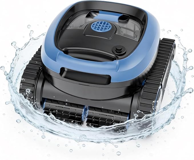 Robotic Pool Vacuum, 3-in-1 Cordless Pool Cleaner for Inground & Above Ground Pools, Wall & Waterline Cleaning, Smart Navigation, Self-Parking