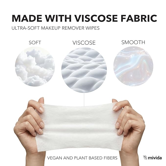 mivida100 Count Hypoallergenic Makeup Remover Wipes Individually Wrapped with Vitamin E | Dermatologist Tested Alcohol-Free, Fragrance-Free face wipes Individully Wrapped