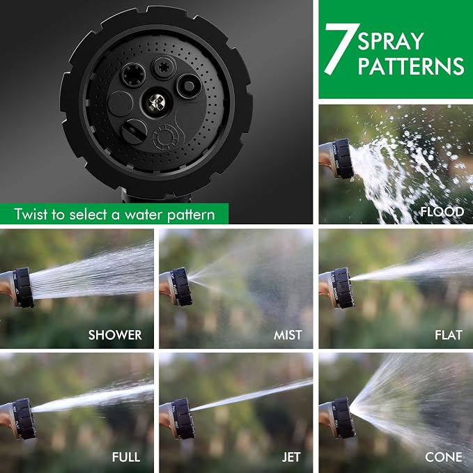 RESTMO Heavy Duty Hose Nozzle, Metal Garden Water Hose Sprayer, Thumb Control, On Off Valve, High Pressure Nozzle Sprayer for Watering Plants, Car and Pet Washing