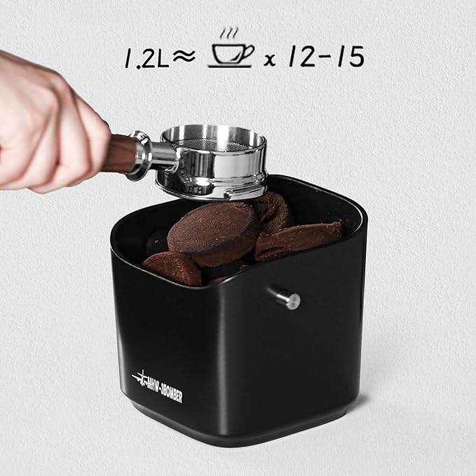 MHW-3BOMBER Coffee Knock Box Black and Hand Broom and Dustpan Set