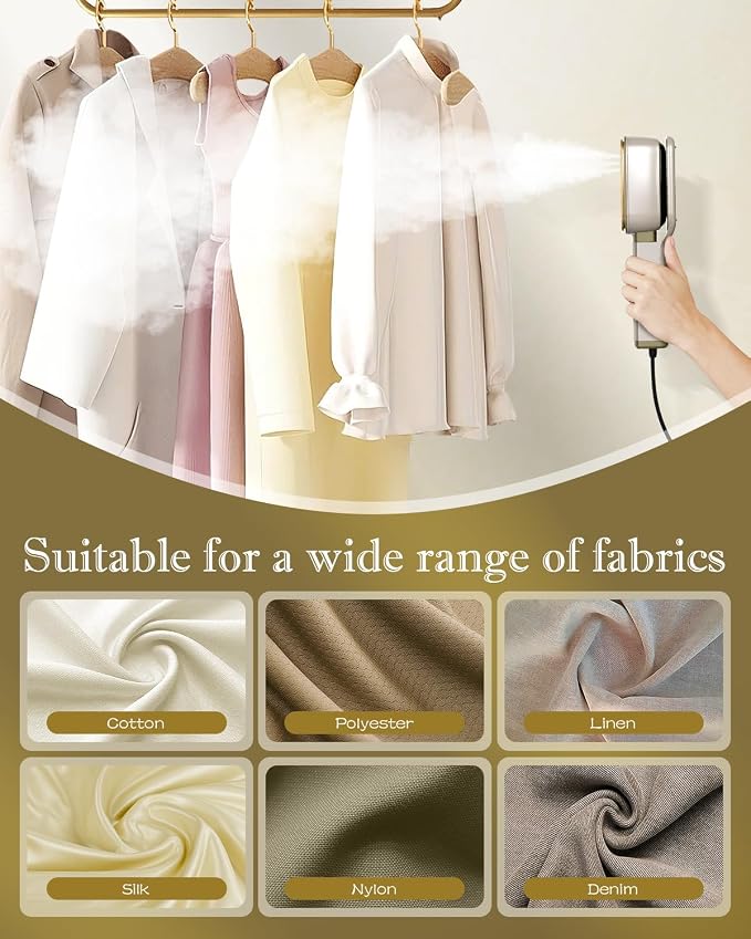 Press Iron Steamer for Clothes Portable: 3-in-1 Travel Steamer for Clothes Portable Mini, Handheld Garment Steamer for Home, Wet & Dry Iron, 15s Fast Heat up,No Ironing Board Required