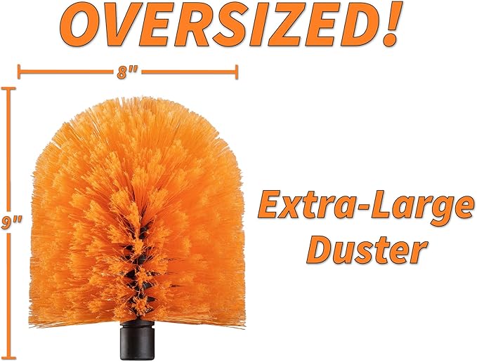 5-30 ft Window Washer Squeegee Kit with Extension Pole (36+ Foot Reach) and Dusting Kit // Twist on Duster Cleaning Kit with Cobweb Brush, Feather Duster and Flexible Ceiling Fan Duster