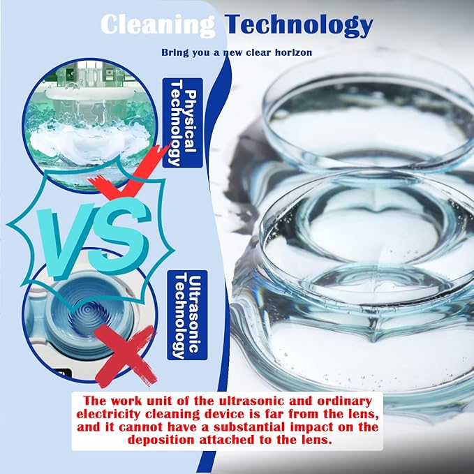 Contact Lens Cleaner Machine EV Pro, Portable Physical Technology Deep Clean with LED Light Tweezer Soak Case Kit, Magnetic Cleaning Slot USB Charger for Long-Term Lens/Colored Lens/Soft Lens