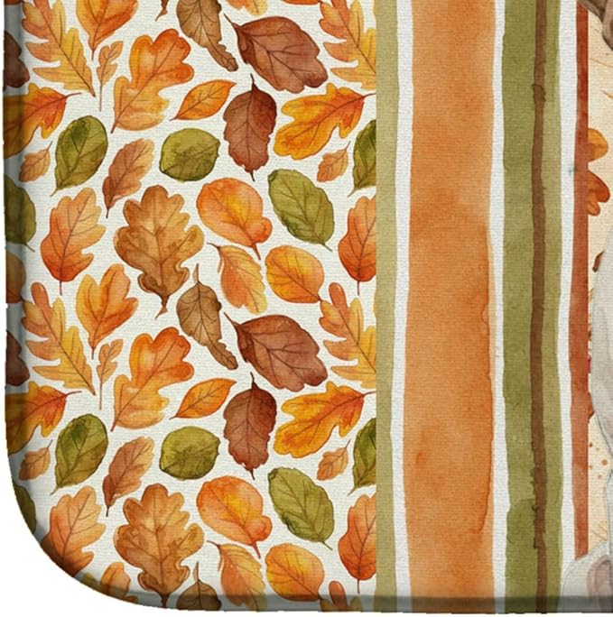 Caroline's Treasures Liver and White Pointer Heirloom Fall Dish Drying Mat Absorbent Dish Drying Mat Pad for Kitchen Counter Dish Drainer Mat for Countertop, 14 x 21", Multicolor