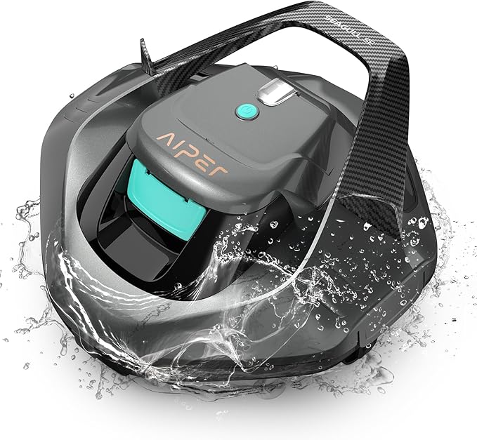 (2026 Upgrade) AIPER Seagull SE Cordless Robotic Pool Cleaner with 100 Mins Runtime, Powerful 1320GPH Suction,Smart Self-Parking, Pool Vacuum for Above Ground Pools up to 860 Sq.ft, Sliver & Cyan