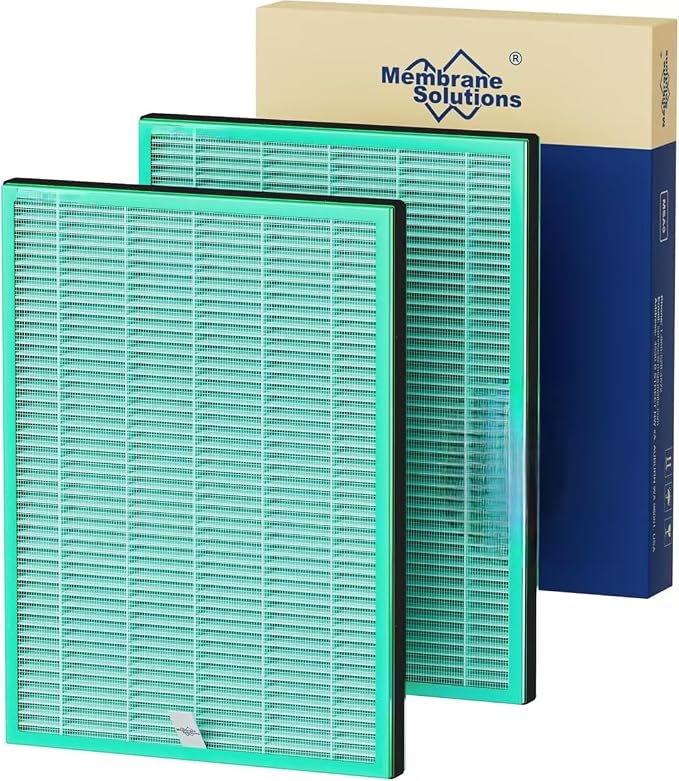 Membrane Solutions MSA3/MSA3S Genuine Pet Odor Removal Air Purifier Filter Replacement 2 Pack, Upgraded 4-in-1 H13 True HEPA Filter