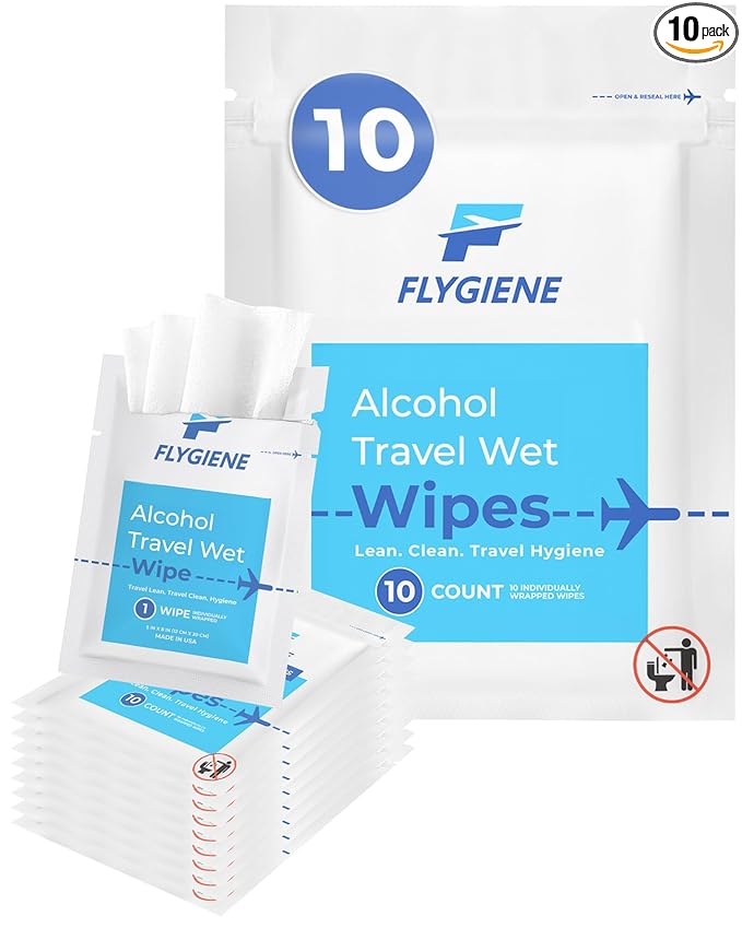 Travel Sanitizing Wipes (10 Count (1 Pack of 10))