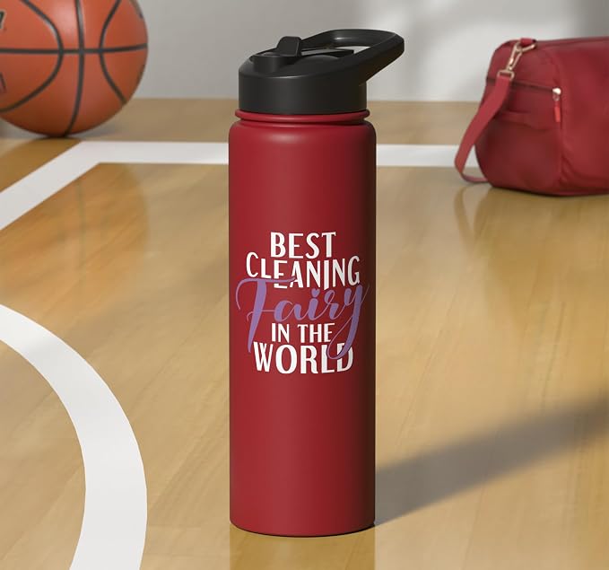 Best Cleaning Fairy in the World Janitor Custodian Stainless Steel Insulated Water Bottle