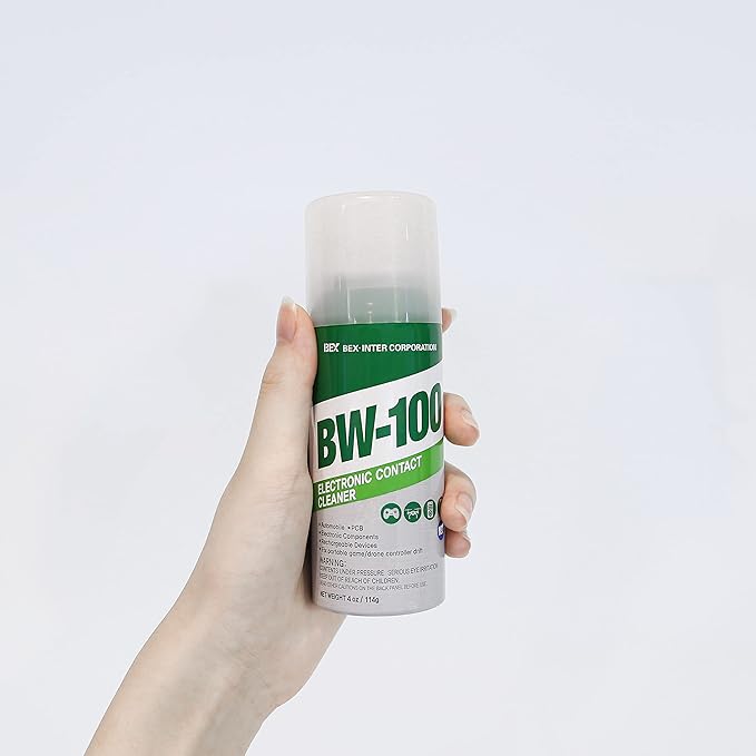 BW-100 Non-Flammable Electronic Contact Cleaner Aerosol Spray - Safely Cleans Joysticks, Computers, PCB and More - Removes dust, Dirt and contaminants on Contact-Quick Dry | 4oz/114g | Pack of 3