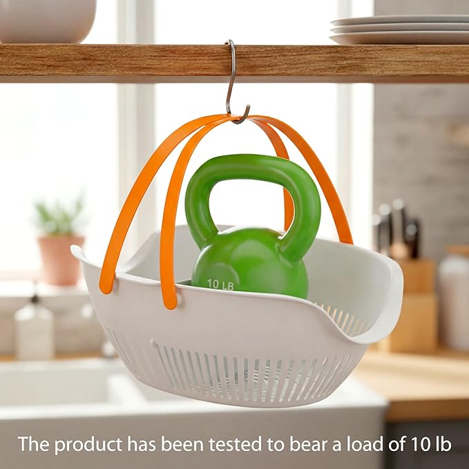 Nuogo 3 Pcs Garden Harvest Basket, Removable Partitions with Tool Caddy for Collecting, Carrying, and Cleaning Harvesting Basket Doubles Colander for Vegetables and Fruits Garden Accessories(White)