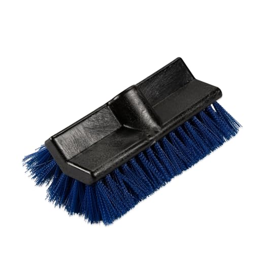 SPARTA Flo-Pac Deck Brush Floor Scrubber, Grout Brush with Dual Surface for Bathroom, Patio, Kitchen, Wall and Deck Cleaning, 10 Inches, Blue