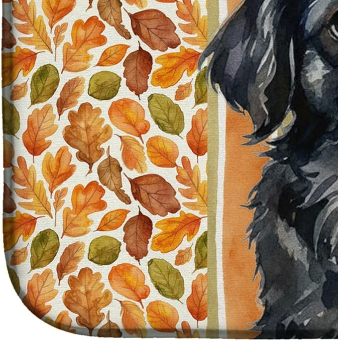 Caroline's Treasures Black Pekingese Heirloom Fall Dish Drying Mat Absorbent Dish Drying Mat Pad for Kitchen Counter Dish Drainer Mat for Countertop, 14 x 21", Multicolor