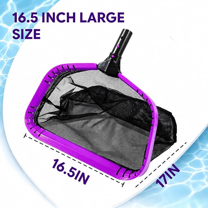 Professional Pool Skimmer Net, Heavy Duty Deep Fine Nylon Mesh Bag Leaf Skimmer with Aluminum Frame, Fast Debris Cleaning for Inground & Above Ground Pools and Ponds, No Pole (YDRS113)