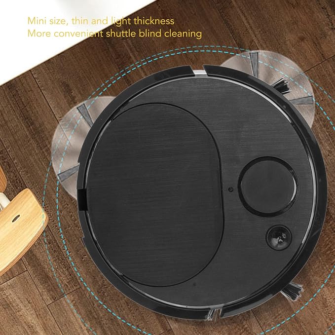 Robot Vacuum Cleaner,Multifunctional Vacuums Robotic Vacuums USB Charging Mini Smart Sweeping Robot Ideal for Hard Floors Pet Hair Carpets (Black)
