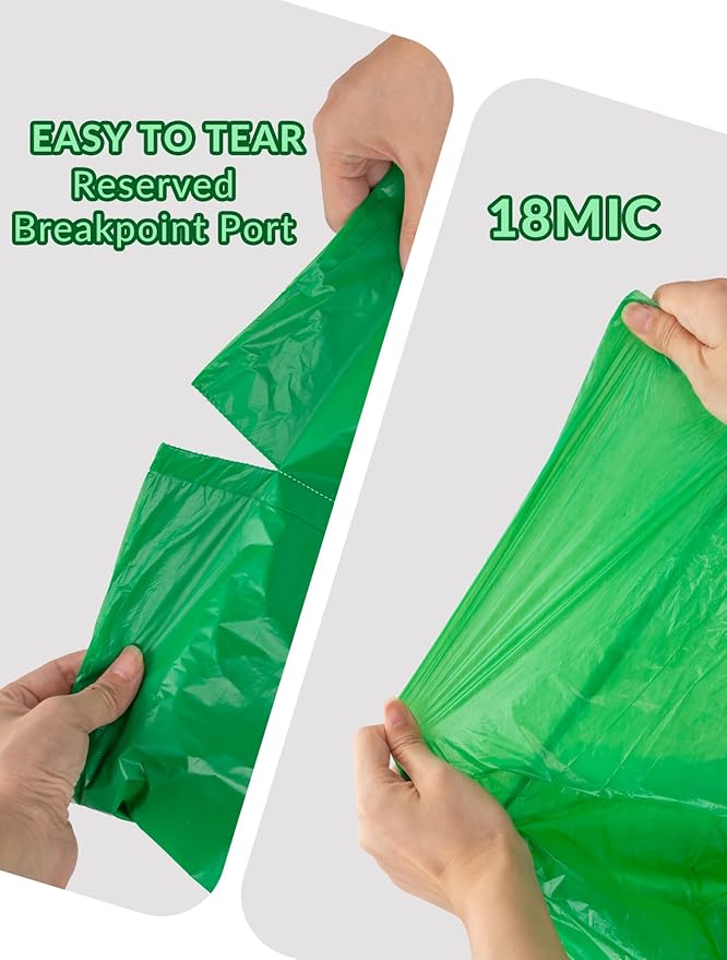 UMT Plastar 200 Count Compostable Trash Bags 30-33 Gallon, 32 x 38 Inch Biodegradable Garbage Bags 18 Micron, Green Eco Friendly Kitchen & Household Trash Bags