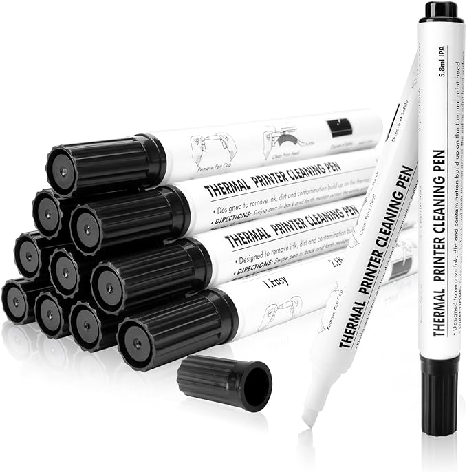 Thermal Printer Cleaning Pen, Universal Thermal Print Head Cleaning Kit for POS & Card Printer, Thermal Receipt (6PCS)
